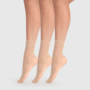 Pack de 3 calcetines cortos transparentes capri Beauty Resist 20D