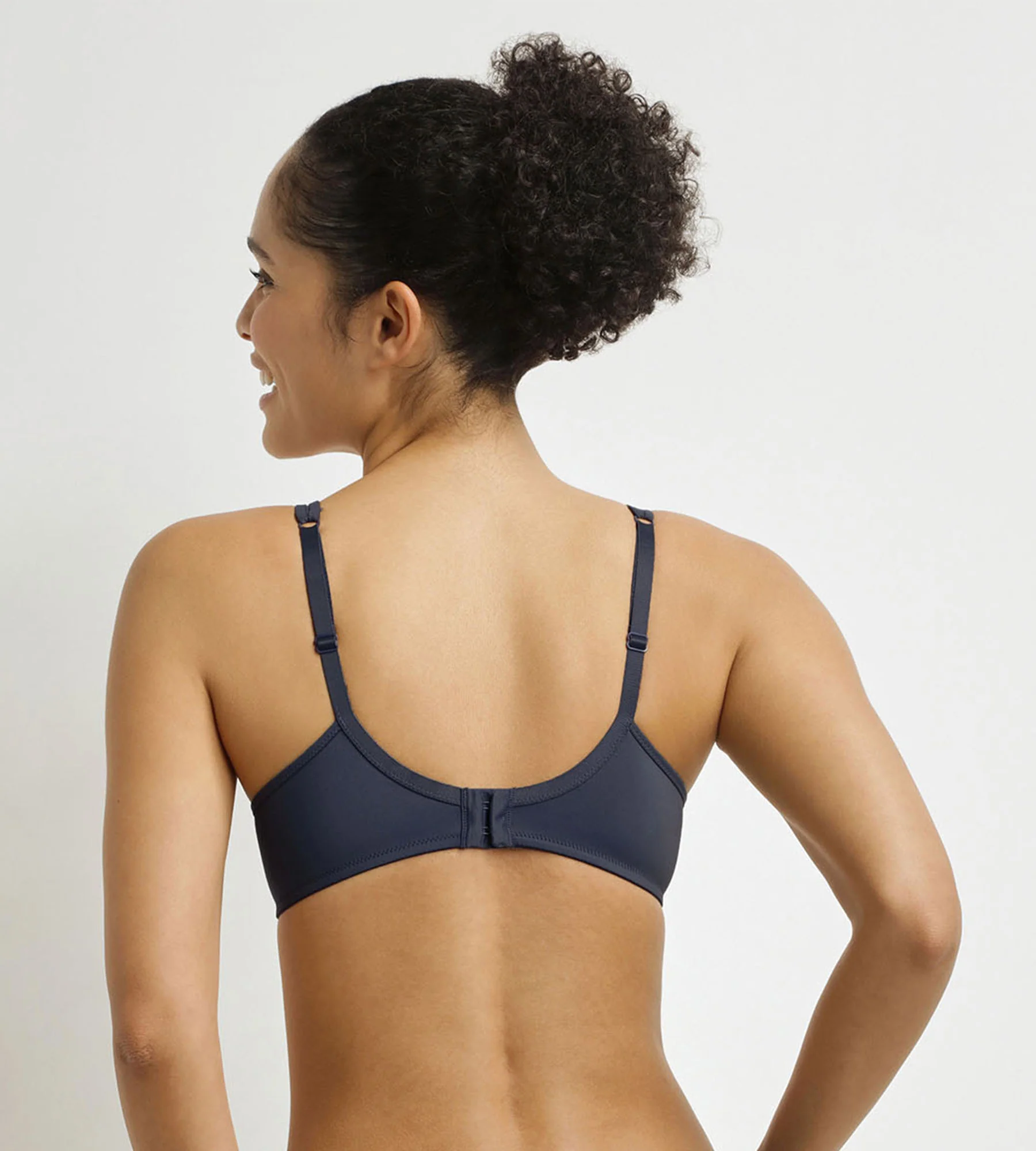 Sujetador con aros en microfibra y tul gris azul Generous - Imagen 2