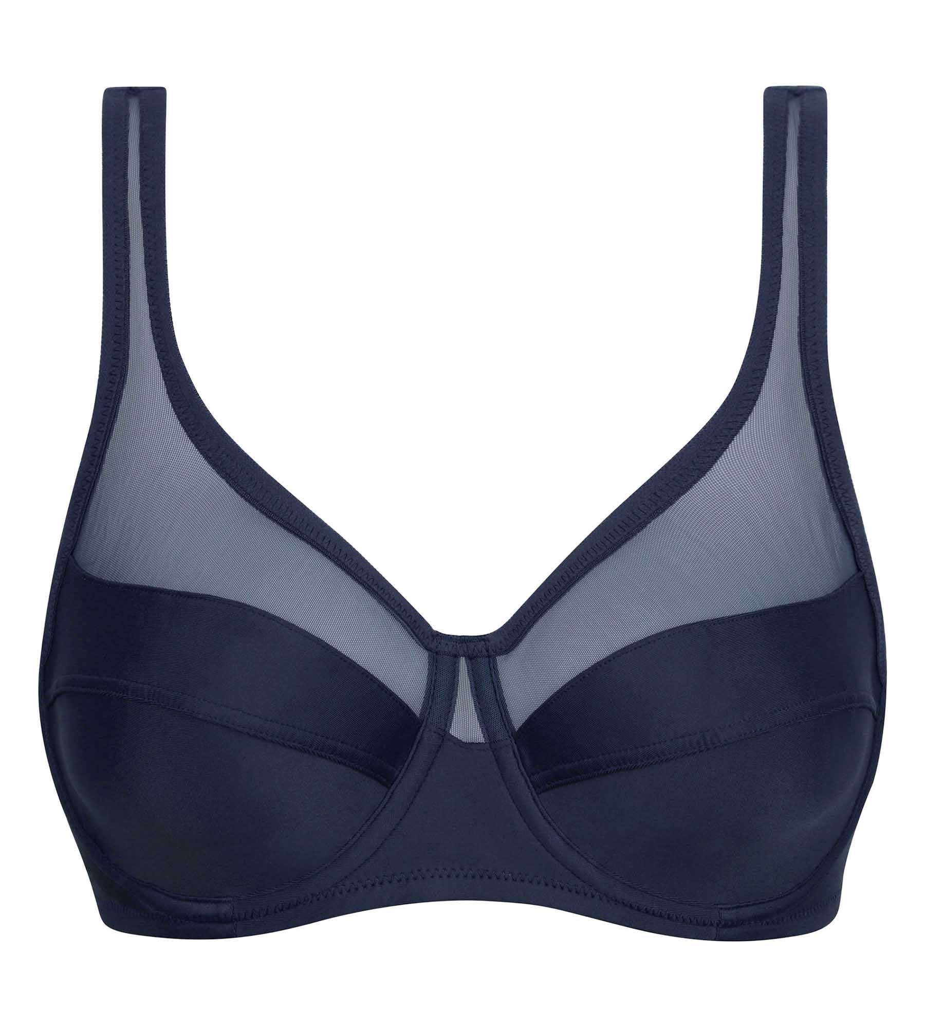 Sujetador con aros en microfibra y tul gris azul Generous - Imagen 5