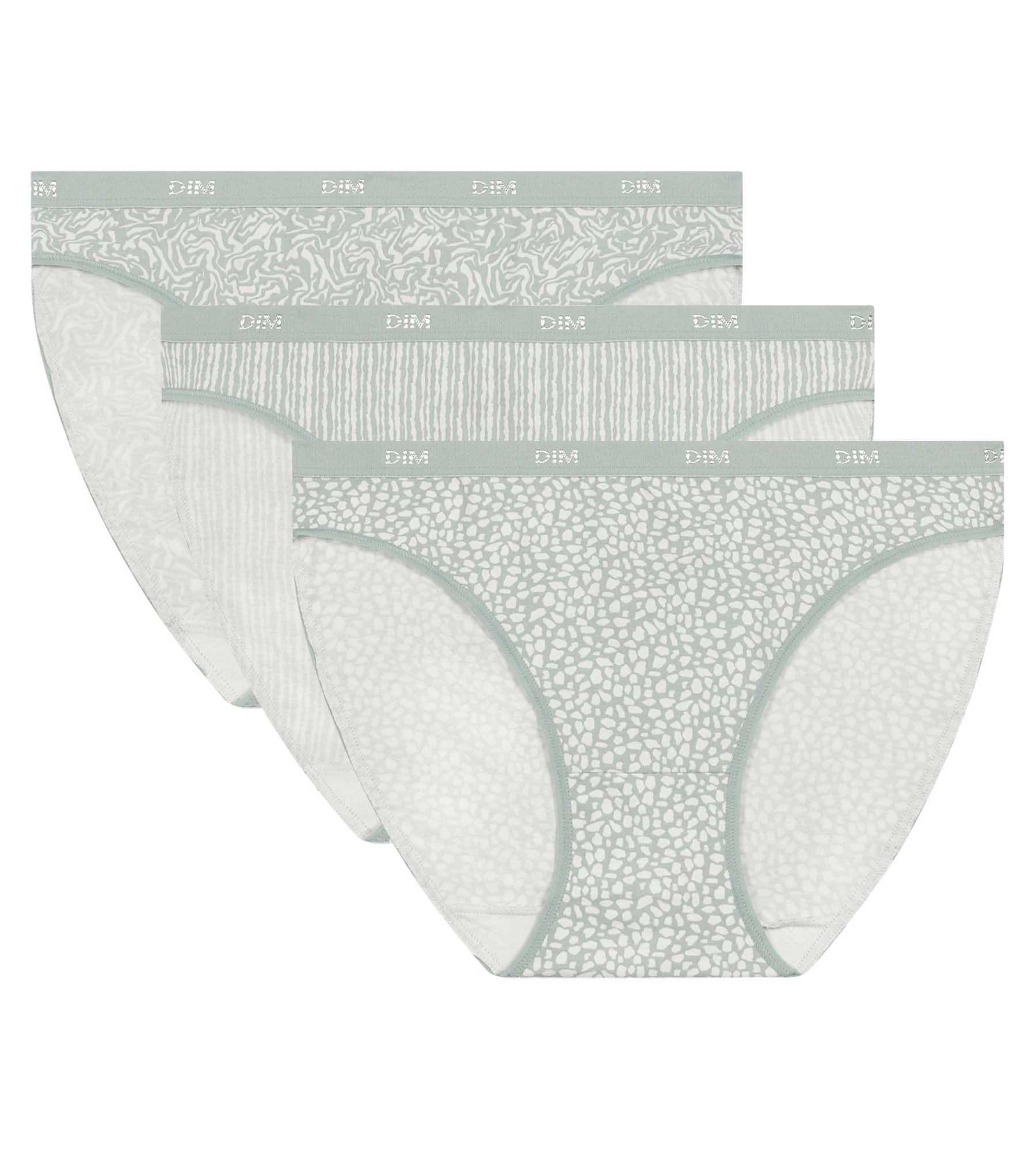 Pack de 3 bragas de algodón elástico con estampado animal print verde Les Pockets - Imagen 5