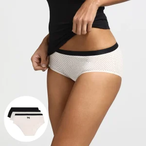 Pack de 3 culottes con lazo negro de algodón Les Pockets