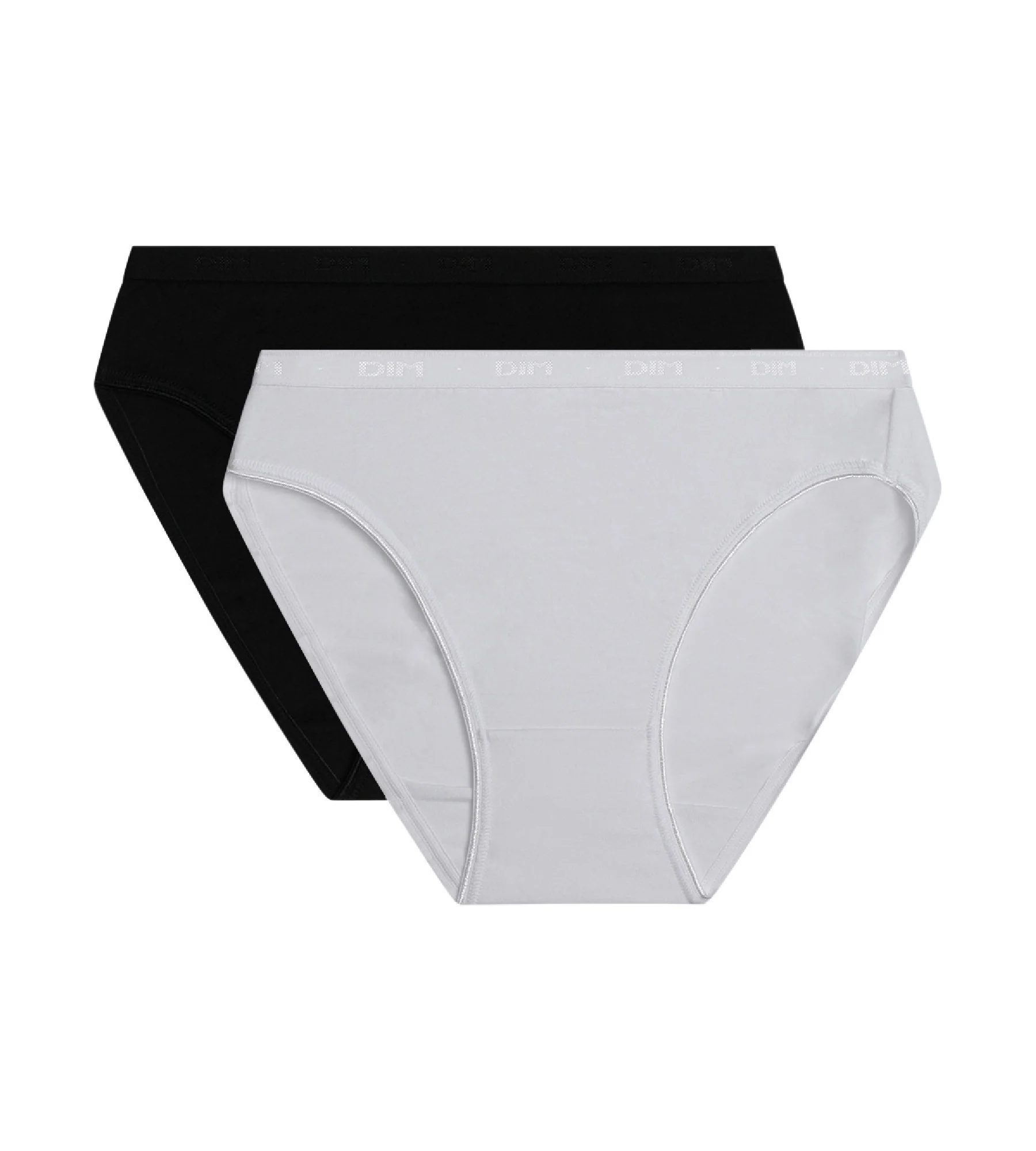 Pack de 2 bragas de talle medio en negro y blanco de algodón ecológico - Imagen 5