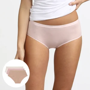 Pack de 3 culottes de color visón/rosa/nácar Les Pockets de algodón