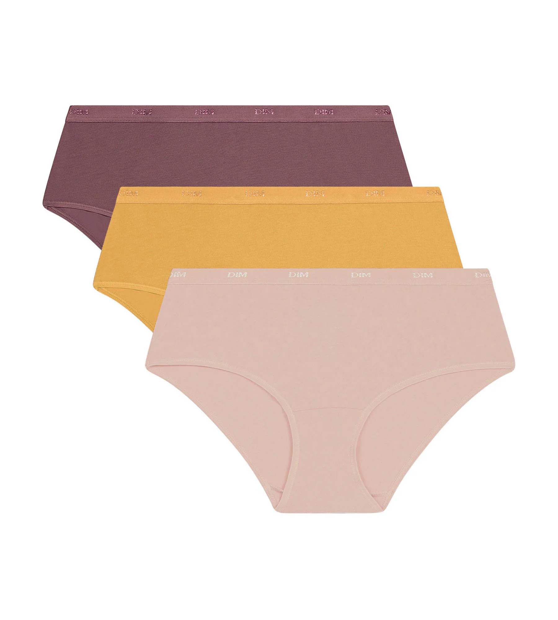 Pack de 3 culottes para mujer de algodón elástico Amarillo Marrón Les Pockets Ecodim - Imagen 5
