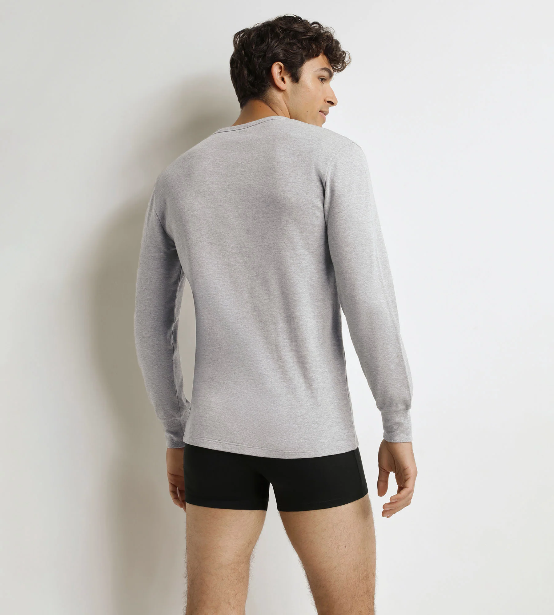 Camiseta de hombre Dim Thermal de algodón gris jaspeado - Imagen 2