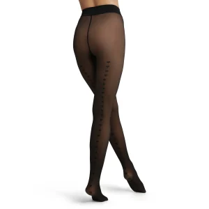 Pantis negras con corazones Thermo