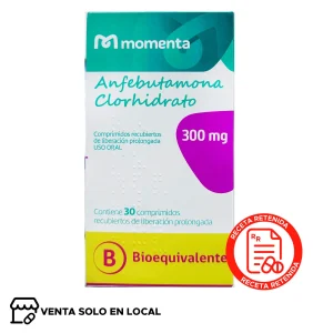 Anfebutamona XL Comprimidos Recubiertos de Liberación Prolongada 300mg (disponible solo para venta presencial)