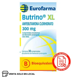 Butrino XL Comprimido recubiertos de liberación prolongada 300mg (disponible solo para venta presencial)