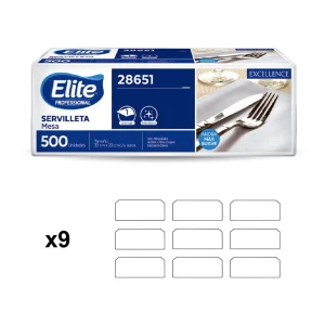 Elite Servilleta Mesa Una Hoja 9 x 500 unid