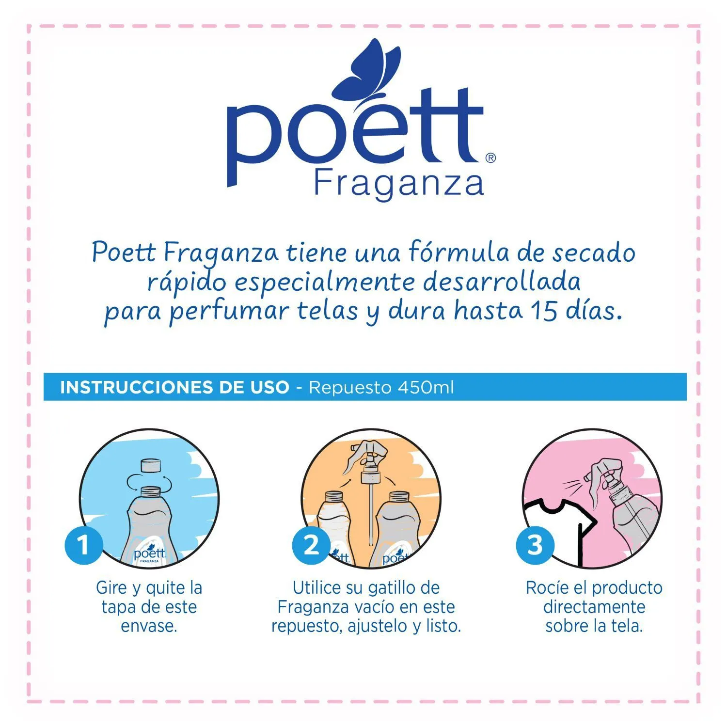 Poett Aromatizante de Telas Fraganza Suavidad de Algodón 250 cc - Imagen 4