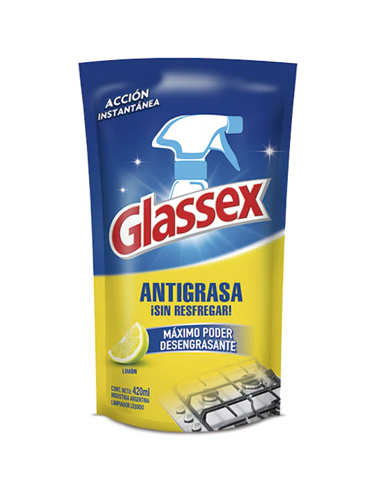 Glassex Antigrasa limón recarga 420 cc