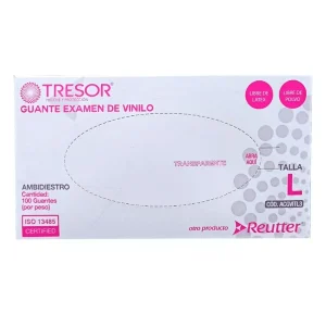 Tresor Guantes Vinilo Transparente Talla L