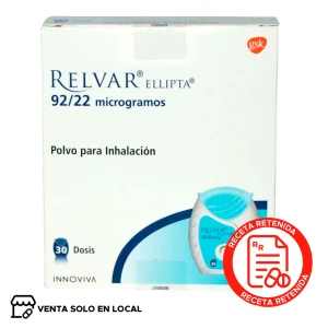 Relvar Ellipta Polvo para Inhalación 92/22 (disponible solo para venta presencial)